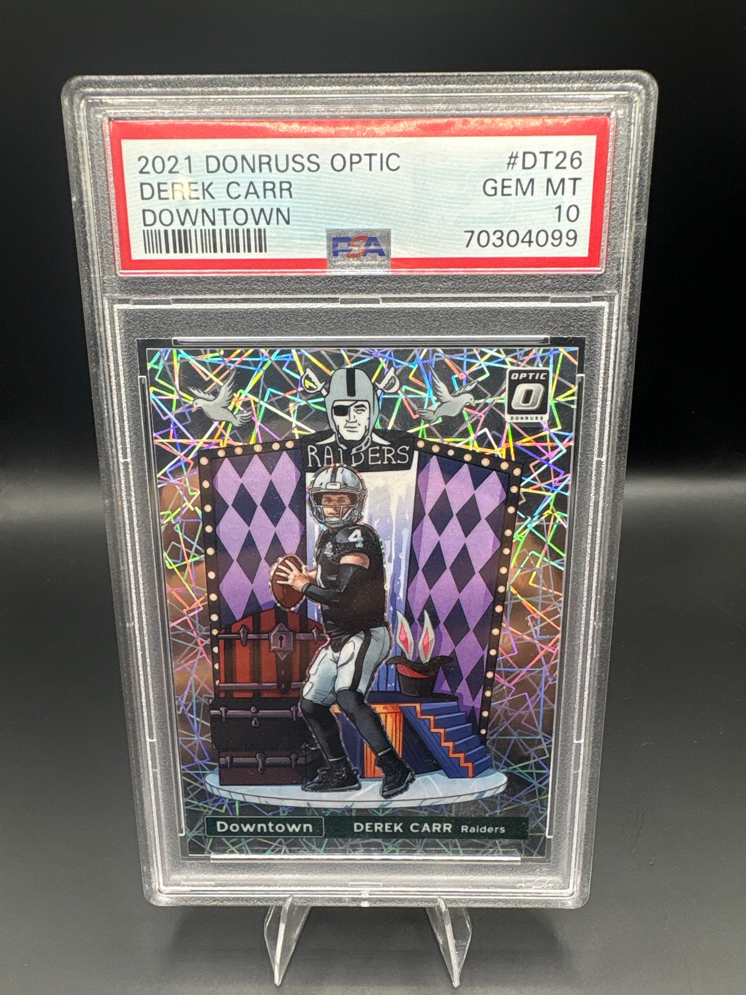 2021 Donruss #DT-26 Derek Carr Downtown PSA 10