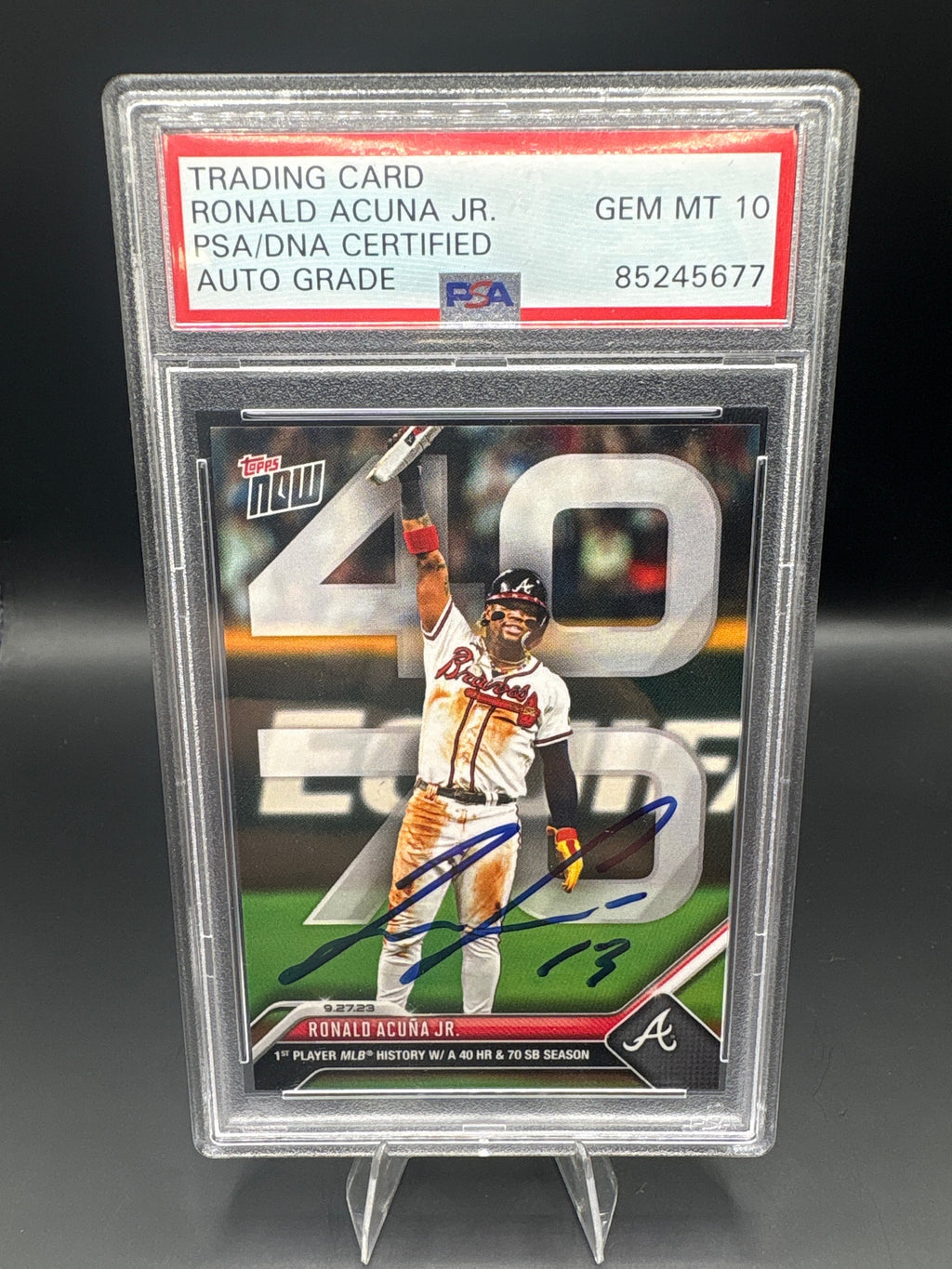 2023 Topps Now #927 Ronald Acuña Jr. Auto PSA 10