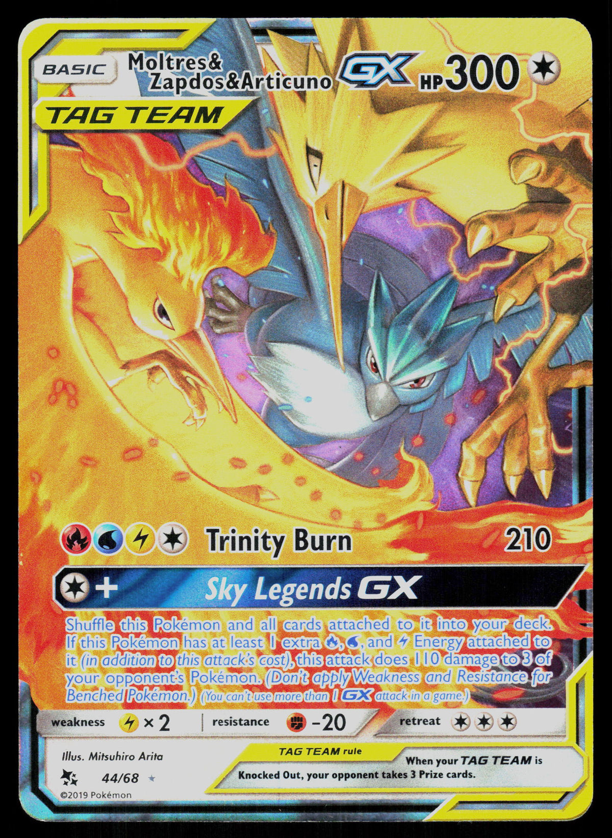Hidden Fates #44/68 Moltres & Zapdos & Articuno GX