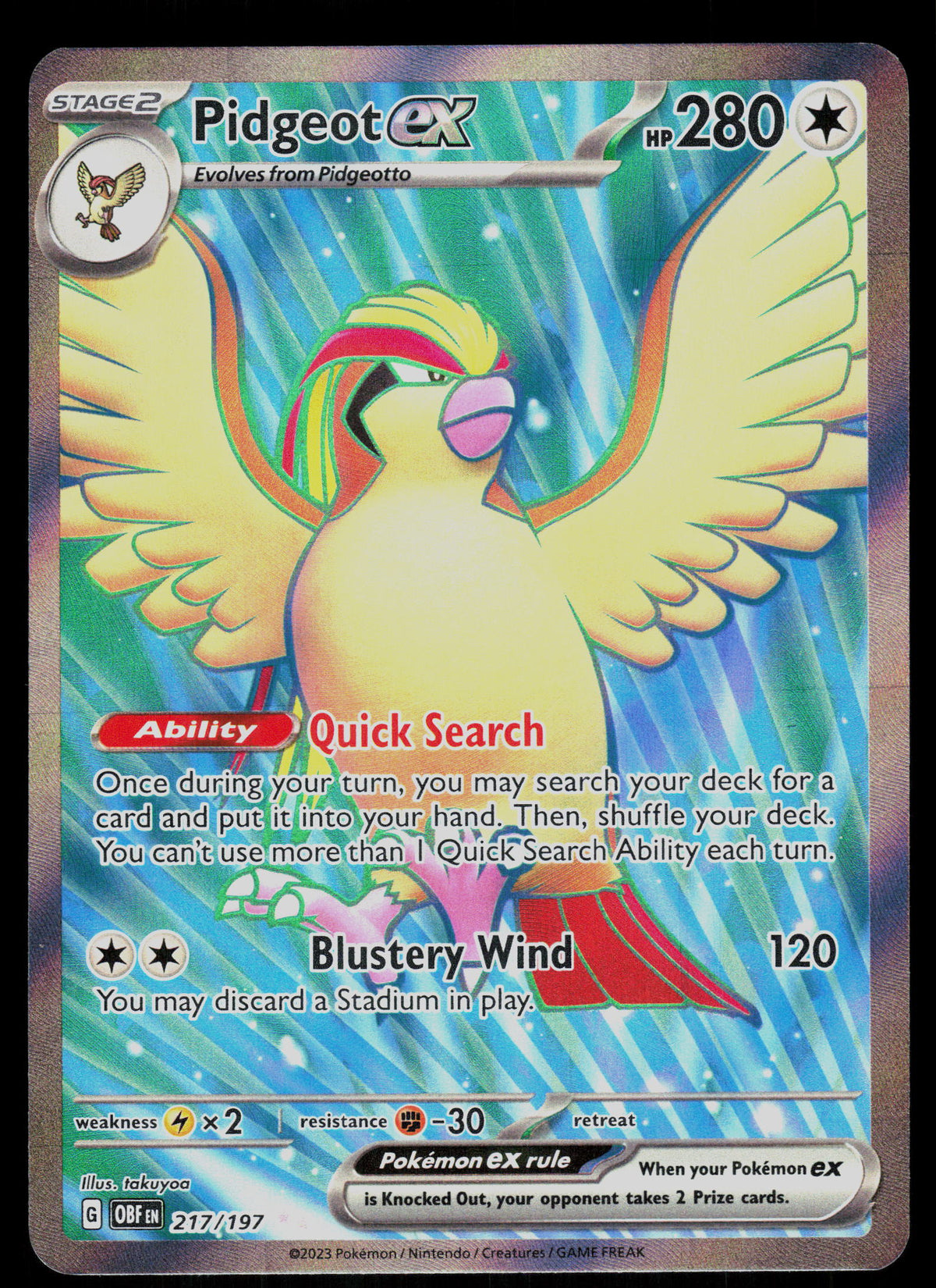 SV03: Obsidian Flames #217/197 Pidgeot ex