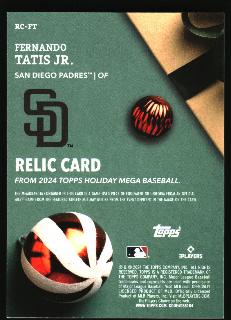 2024 Topps Holiday #RC-KH Kyle Harrison Relics