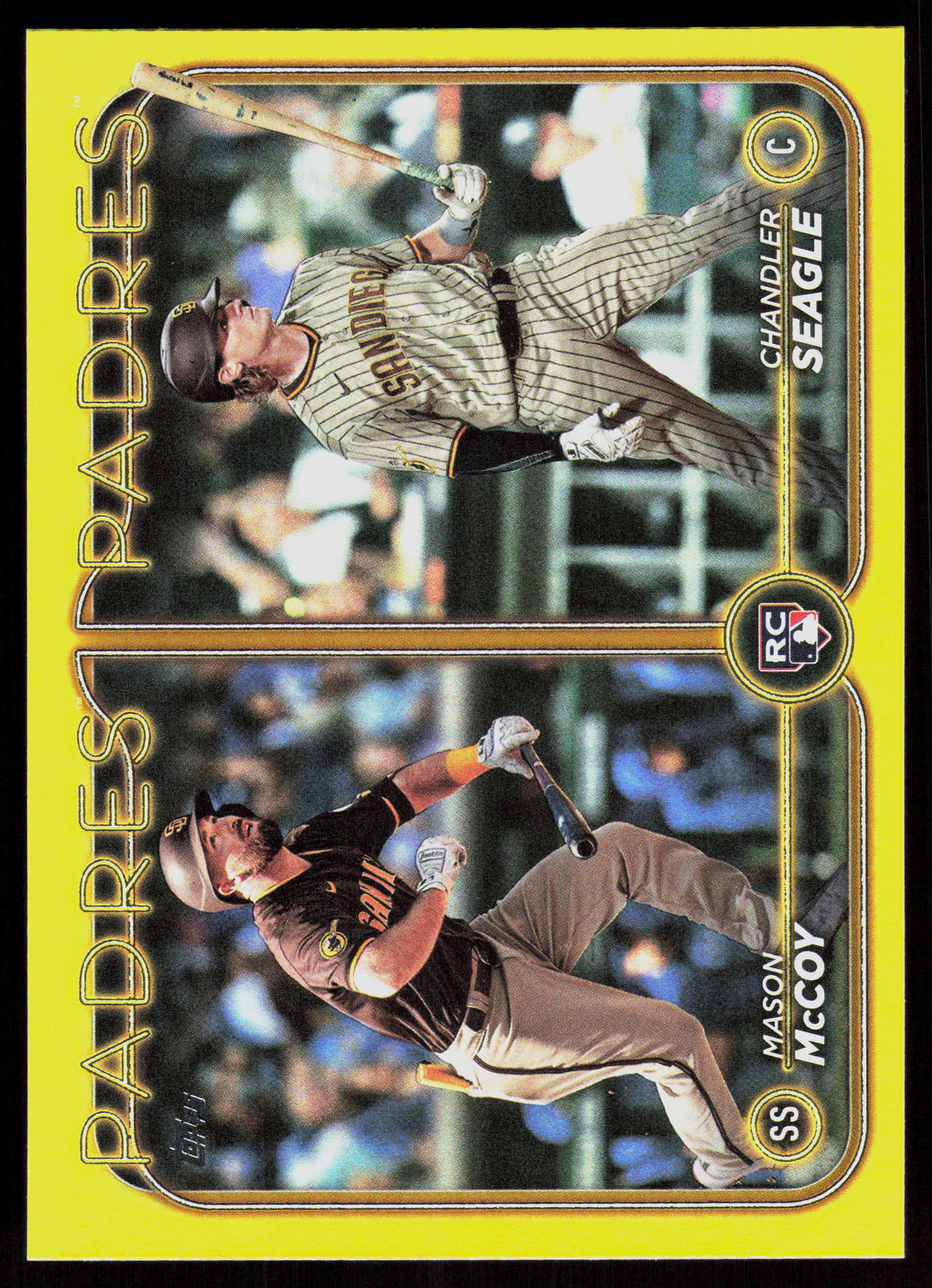 2024 Topps Update #US227 Chandler Seagle / Mason McCoy RCOM Yellow Rainbow Foil