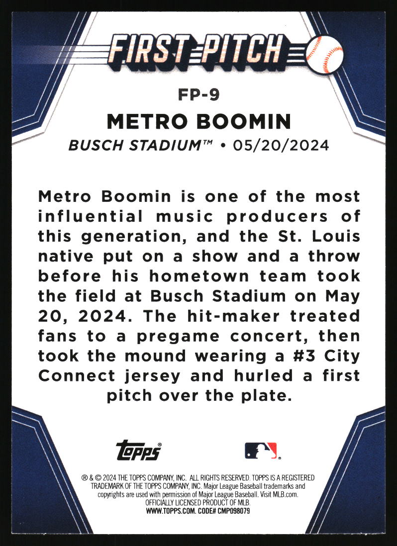 2024 Topps Update #FP-9 Metro Boomin First Pitch Blue
