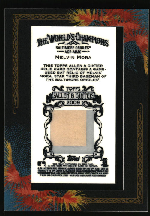2009 Topps Allen & Ginter #AGR-MMO Melvin Mora Relics