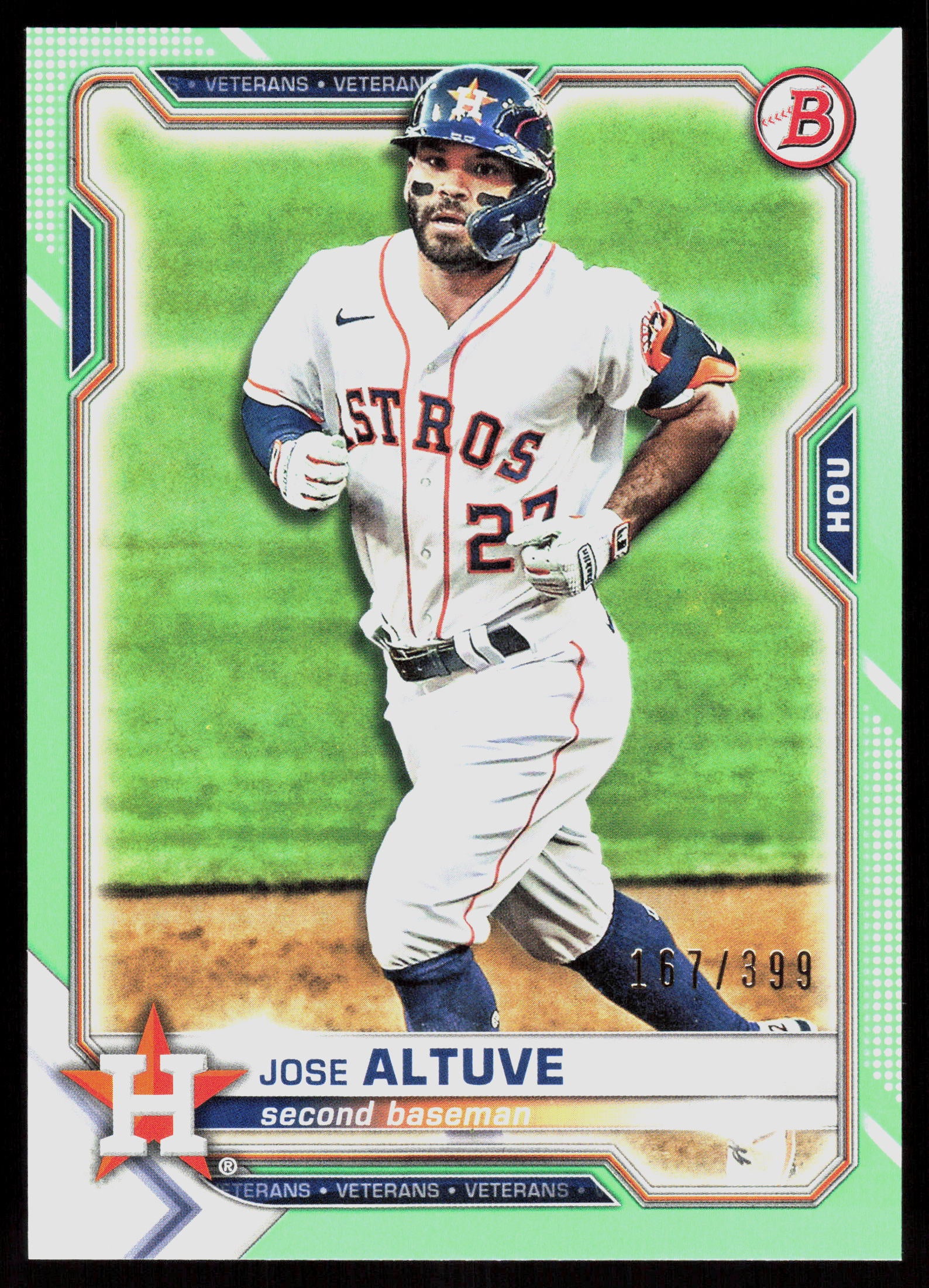 2021 Bowman #84 Jose Altuve Neon Green #/399