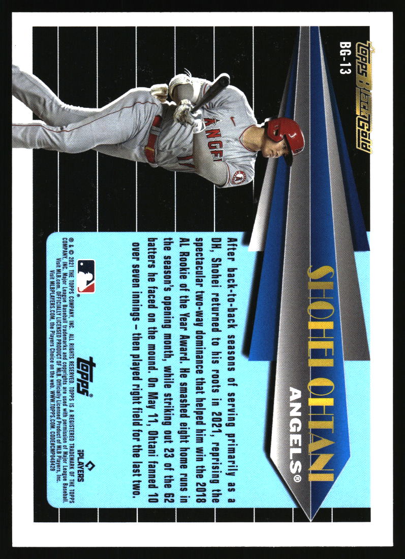 2021 Topps Update #BG-13 Shohei Ohtani Topps Black Gold