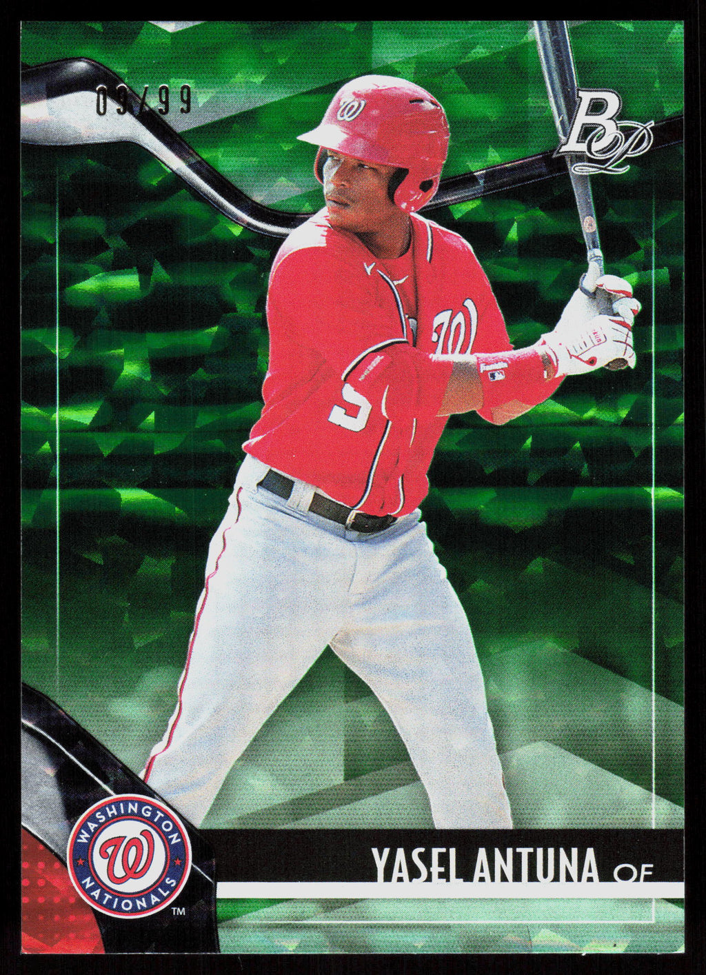 2021 Bowman Platinum #TOP-47 Yasel Antuna Top Prospects Green Icy Foil #/99